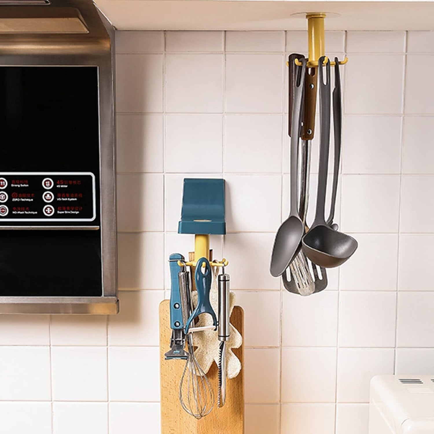 360 Degree Rotating Self Adhesive Plastic Wall Hook Hanger; Multifunctional Hanger with 6 Heavy Duty Claw Hooks 360 Degree Rotating Self Adhesive Plastic Wall Hook Hanger; Multifunctional Hanger with 6 Heavy Duty Claw Hooks